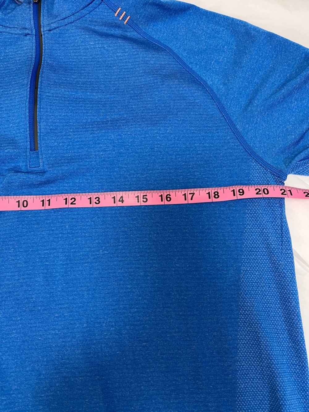 lululemon athletica Heathered Blue 1/4 Zip Hoodie men’s L performance pullover - Picture 10 of 12